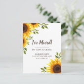 引越しアナウンスひまわりホワイトシック素朴 ポストカード (スタンド正面)