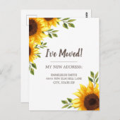 引越しアナウンスひまわりホワイトシック素朴 ポストカード (正面/裏面)