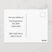 引越しアナウンスイリノイ(鳥)ショウジョウコウカンチョウバードビオレット ポストカード (裏面)