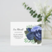 引越しアナウンスネイビーダスティーブルーホワイト葉書 ポストカード (スタンド正面)