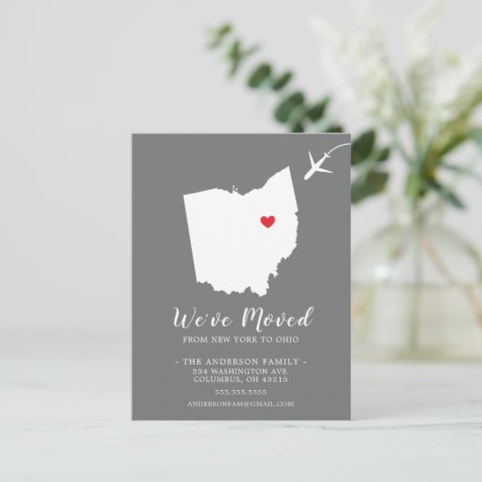 引越しアナウンス州OHIOポストカード ポストカード (スタンド正面)