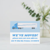 引越しアナウンス新しい住所かわいいトラックおもしろい ポストカード (スタンド正面)