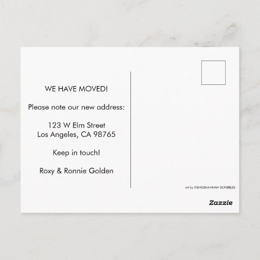 引越しアナウンス新しい住所かわいいトラックおもしろい ポストカード (裏面)