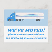 引越しアナウンス新しい住所かわいいトラックおもしろい ポストカード (正面)