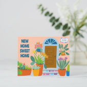 引越しアナウンス新しい住所フロントドアカスタム ポストカード (スタンド正面)