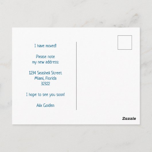 引越しアナウンス新しい住所フロントドアカスタム ポストカード (裏面)