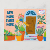 引越しアナウンス新しい住所フロントドアカスタム ポストカード (正面)