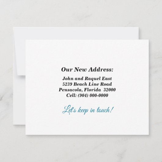 引越しアナウンス美しいビーチノートカード ノートカード (裏面)