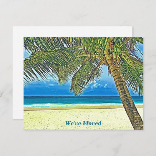 引越しアナウンス美しいビーチノートカード ノートカード (正面/裏面)