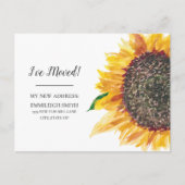 引越しアナウンス黄色ひまわり白 ポストカード (正面)