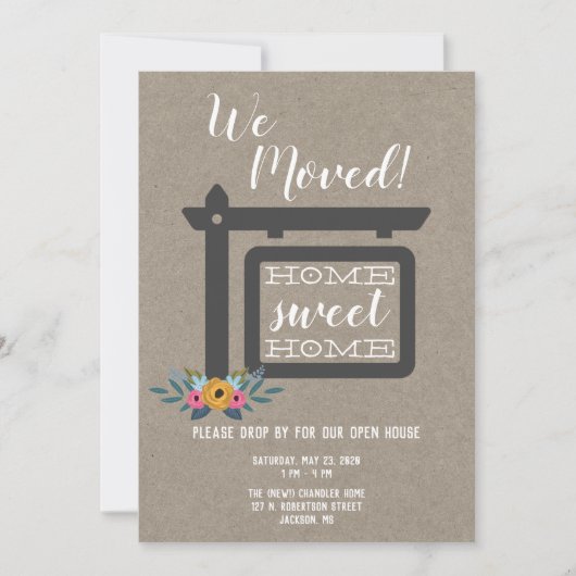 引越しオープンハウス招待状, 私たち引越しました招待状 招待状 (正面)