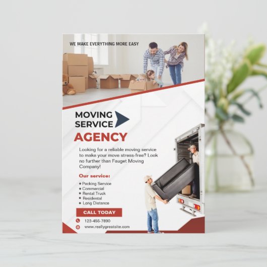 引越しサービスフライヤー 招待状 (スタンド正面)