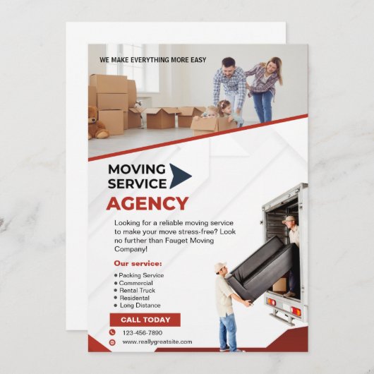 引越しサービスフライヤー 招待状 (正面/裏面)