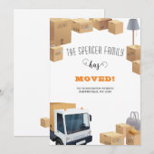 引越しダンボールお知らせテンプレート 招待状 (正面/裏面)