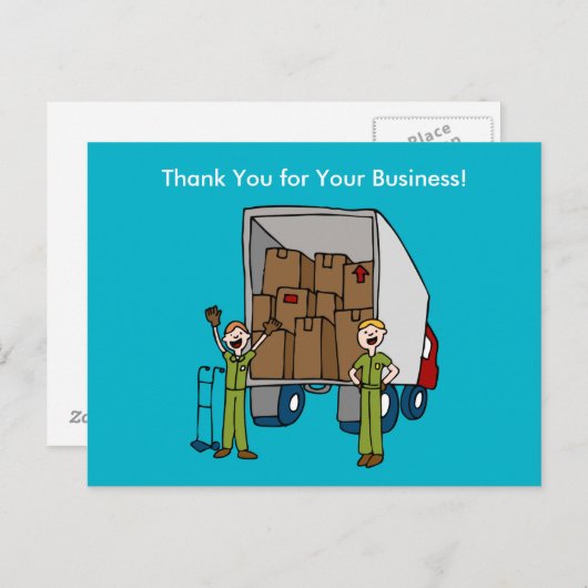 引越しトラックの男性ポストカード ポストカード (正面/裏面)