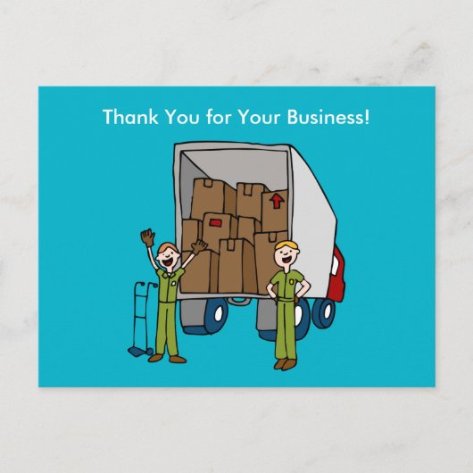 引越しトラックの男性ポストカード ポストカード (正面)