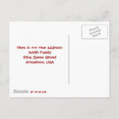 引越しバン付きの引越し葉書を持っている 案内ポストカード (裏面)