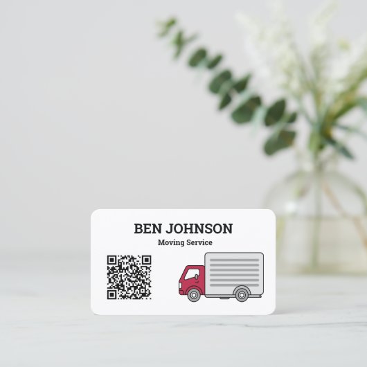 引越し会社のQRコード 名刺 (スタンド正面)