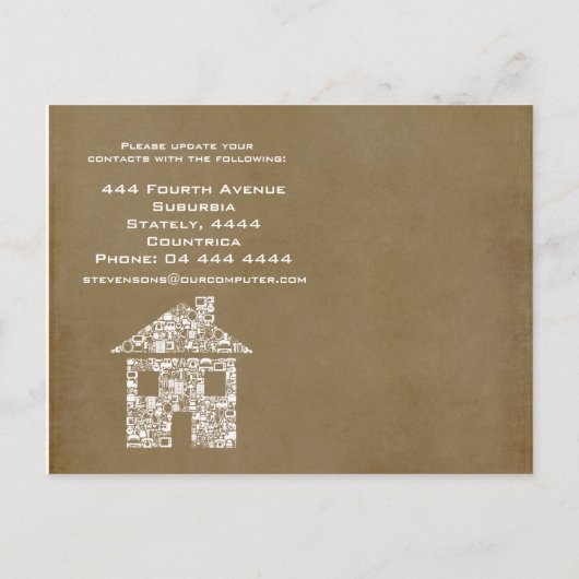 引越し住宅新着番号通知ノートカード 案内ポストカード (裏面)