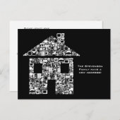 引越し住宅新着番号通知ノートカード 案内ポストカード (正面/裏面)