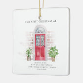 引越し住所クリスマスの休日の変更 セラミックオーナメント (左)