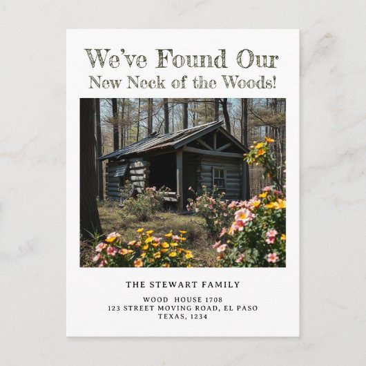 引越し先の住所 近くの森の写真 案内ポストカード (正面)