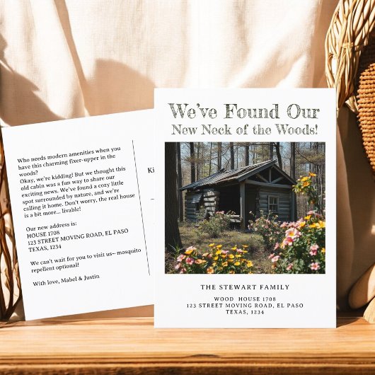 引越し先の住所 近くの森の写真 案内ポストカード