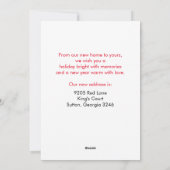 引越し告知、新年、新居、赤いドット シーズンカード (裏面)