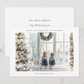 引越し完了メッセージ クリスマスの家族写真 シーズンカード (正面/裏面)