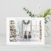 引越し完了メッセージ クリスマスの家族写真 シーズンカード (スタンド正面)