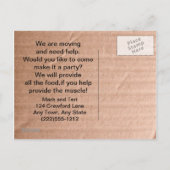 引越し日パーティーはがき仕事の食べ物？ インビテーションポストカード (裏面)