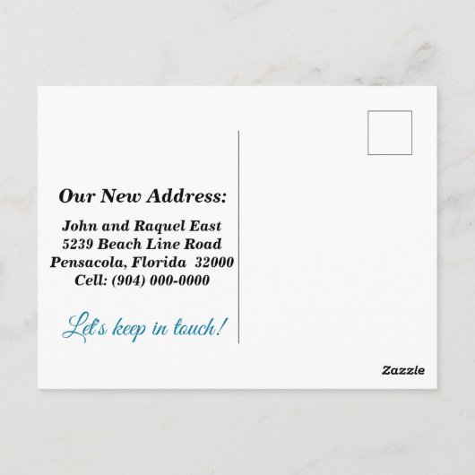 引越し案内の美しいビーチはがき ポストカード (裏面)