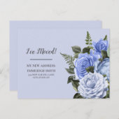 引越し案内ほこりっぽい青い葉書 ポストカード (正面/裏面)