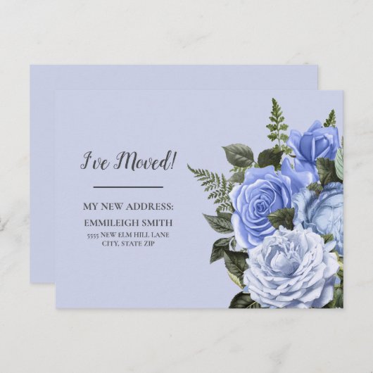 引越し案内ほこりっぽい青い葉書 ポストカード (正面/裏面)