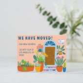 引越し案内アドレスカラフルの玄関 ポストカード (スタンド正面)