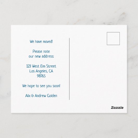 引越し案内アドレスカラフルの玄関 ポストカード (裏面)