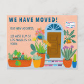 引越し案内アドレスカラフルの玄関 ポストカード (正面)