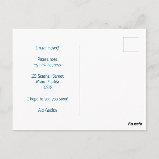 引越し案内アドレスカラフルの玄関 ポストカード (裏面)