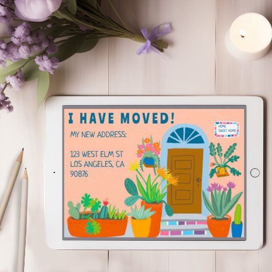 引越し案内アドレスカラフルの玄関 招待状