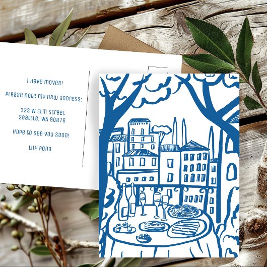 引越し案内ニューアパートメントアドレスバルコニー ポストカード