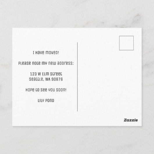 引越し案内ニューアパートメントアドレスバルコニー ポストカード (裏面)