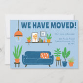 引越し案内住所かわいいリビングルームカード 招待状 (正面)