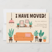 引越し案内住所かわいいリビングルームカード 招待状 (正面)