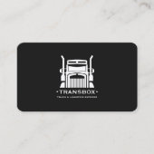 引越し業者モダンロジスティクストラックドライバーブラックミニマル 名刺 (正面)