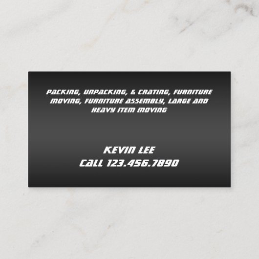 引越し業者輸送 名刺 (裏面)