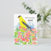 引越し発表アイオワゴールドフィンチプレーリーバラ ポストカード (スタンド正面)