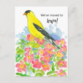 引越し発表アイオワゴールドフィンチプレーリーバラ ポストカード (正面)