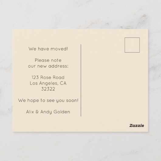 引越し発表住所かわいいリビングルームソファ ポストカード (裏面)