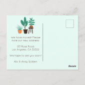 引越し発表住所かわいいリビングルームソファ ポストカード (裏面)