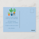 引越し発表住所かわいいリビングルームソファ ポストカード (裏面)